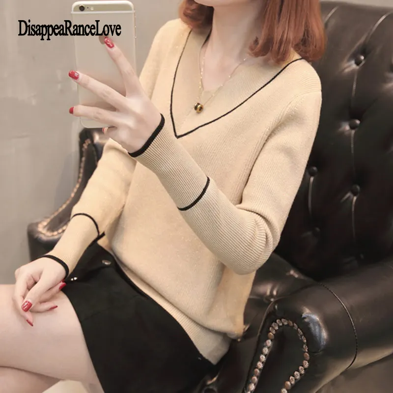Women sweaters and pullovers 2021 Spring Autumn Korean sweaters womens loose knitted sweater female v-neck pullover tops
Women sweaters and pullovers 2021 Spring Autumn Korean sweaters womens loose knitted sweater female v-neck pullover tops