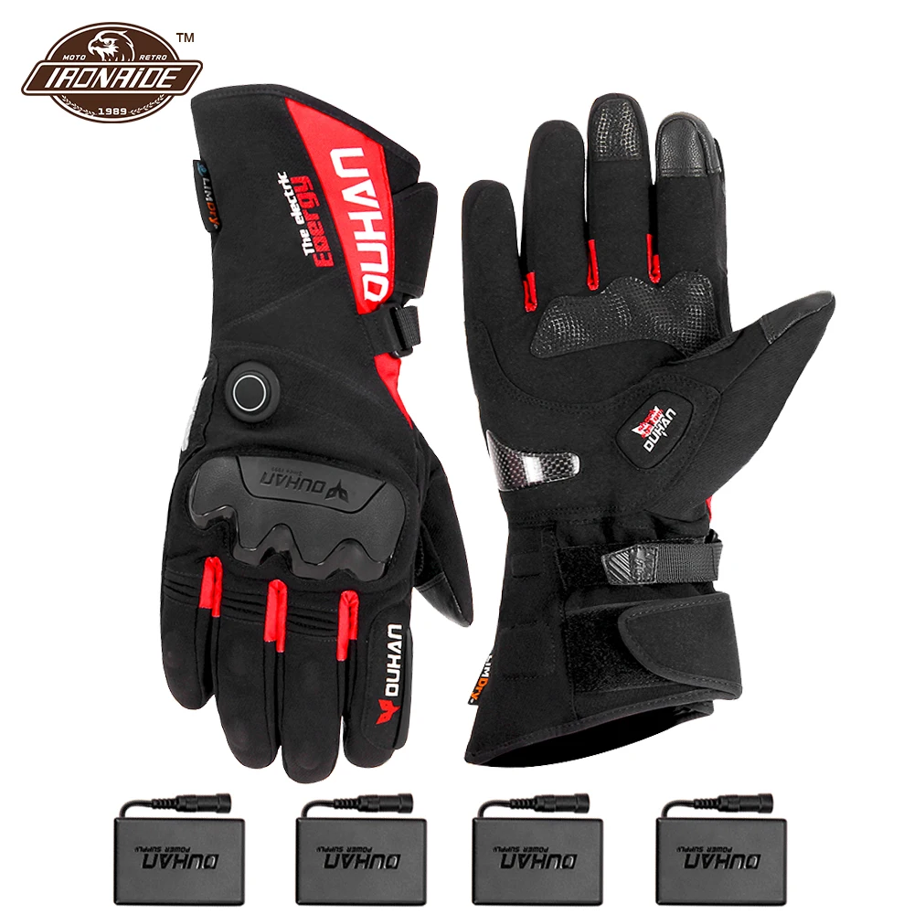 

DUHAN Heated Motorcycle Gloves 100% Waterproof Guantes Motorbike Riding Heating Gloves Touch Screen Gloves Gant Moto
