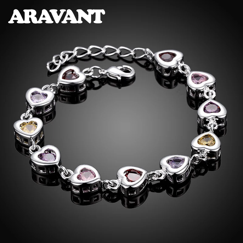 Women Bracelets 925 Silver Heart Crystal Bracelet For Women Wedding Jewelry
Women Bracelets 925 Silver Heart Crystal Bracelet For Women Wedding Jewelry