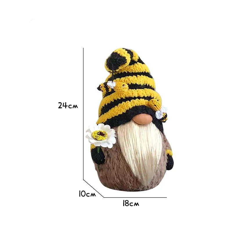 Nordic Standing Bumble Bee Gnome Handmade Tomte Flower Faceless Doll Decorations Room Desktop Pendant Little Figurine Ornament
Nordic Standing Bumble Bee Gnome Handmade Tomte Flower Faceless Doll Decorations Room Desktop Pendant Little Figurine Ornament