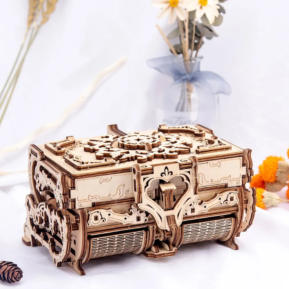 Wooden Machinery Jewelry Box 3D Antique Puzzle Assembly Code DIY Gift for Children Adult Wholesale Custom Wooden Toys
Wooden Machinery Jewelry Box 3D Antique Puzzle Assembly Code DIY Gift for Children Adult Wholesale Custom Wooden Toys