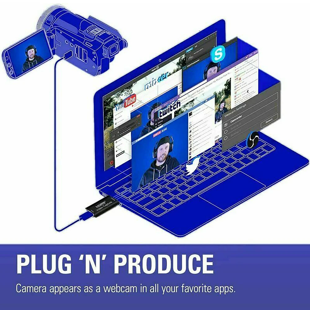 1080P 60fps Capture Card 4K HDMI Compatible with USB 3.0 2.0 Video Recording Box for PS4 Real Time Recording Streaming Board
1080P 60fps Capture Card 4K HDMI Compatible with USB 3.0 2.0 Video Recording Box for PS4 Real Time Recording Streaming Board