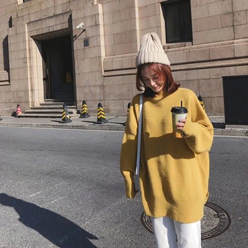 2021 Korean Style Candy Colors Pullover Sweater Women Autumn Winter O-neck Long Sleeve Thicken Woman Sweaters Mid-length Sweater
2021 Korean Style Candy Colors Pullover Sweater Women Autumn Winter O-neck Long Sleeve Thicken Woman Sweaters Mid-length Sweater