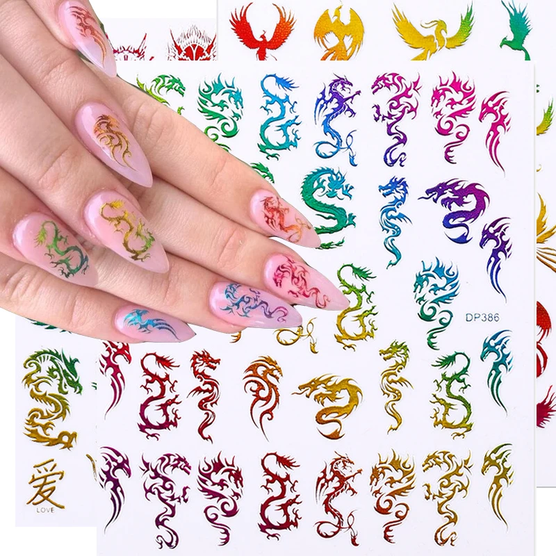 3D Nail Art Stickers Gold Dragon Colorful Phoenixs Laser Nail Stickers Self Adhesive Slider Nails Decals Nail Art Decorations
3D Nail Art Stickers Gold Dragon Colorful Phoenixs Laser Nail Stickers Self Adhesive Slider Nails Decals Nail Art Decorations