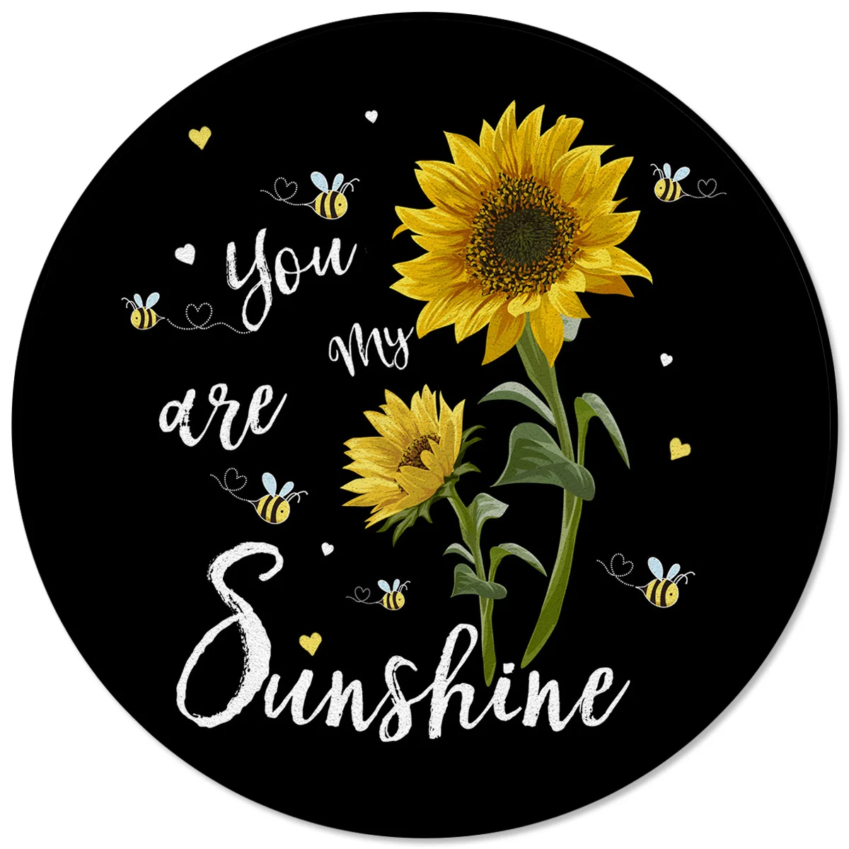 You Are My Sunshine Подсолнухи пчела круглые ковры для гостиной спальни кресла коврик