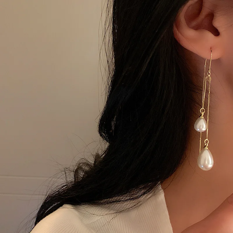 Pearl Crystal Earrings Tassel Ear Line Simple Retro Drop Earrings Temperament Women Party Jewelry
Pearl Crystal Earrings Tassel Ear Line Simple Retro Drop Earrings Temperament Women Party Jewelry
