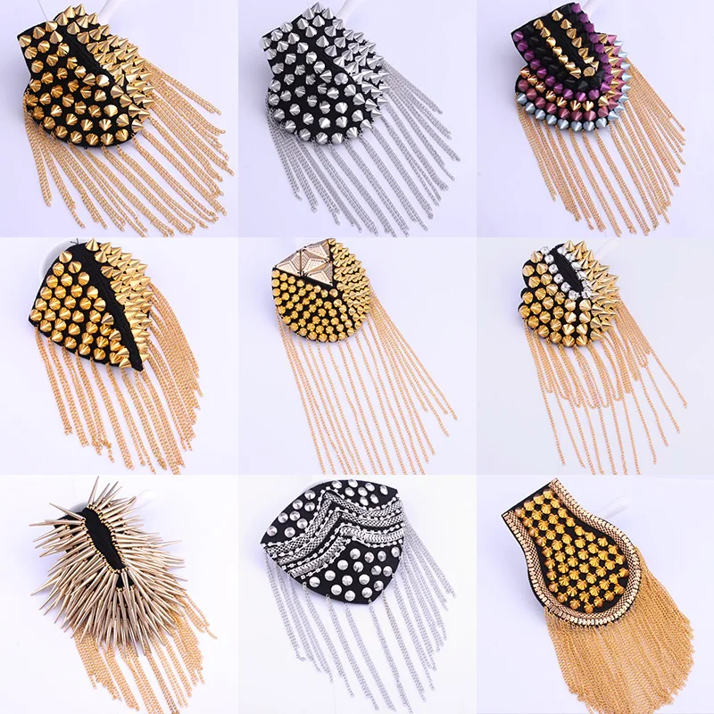 one piece breastpin tassels shoulder board Epaulet metal patches for clothing DO-2554
one piece breastpin tassels shoulder board Epaulet metal patches for clothing DO-2554