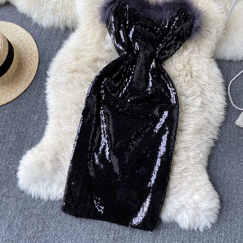 Sexy Sequin Party Mini Dress Women Tassel Bling Silver/Black Bodycon Spaghetti Strap Vestidos Female Fashion Spring Summer 2021
Sexy Sequin Party Mini Dress Women Tassel Bling Silver/Black Bodycon Spaghetti Strap Vestidos Female Fashion Spring Summer 2021