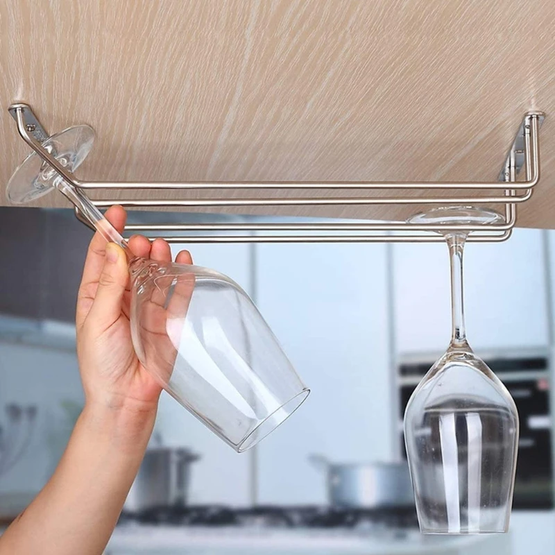 3 Rows Wine Glass Rack Under Cabinet Stemware Wine Glass Holder Glasses Storage Hanger Metal Organizer for Kitchen Bar
3 Rows Wine Glass Rack Under Cabinet Stemware Wine Glass Holder Glasses Storage Hanger Metal Organizer for Kitchen Bar