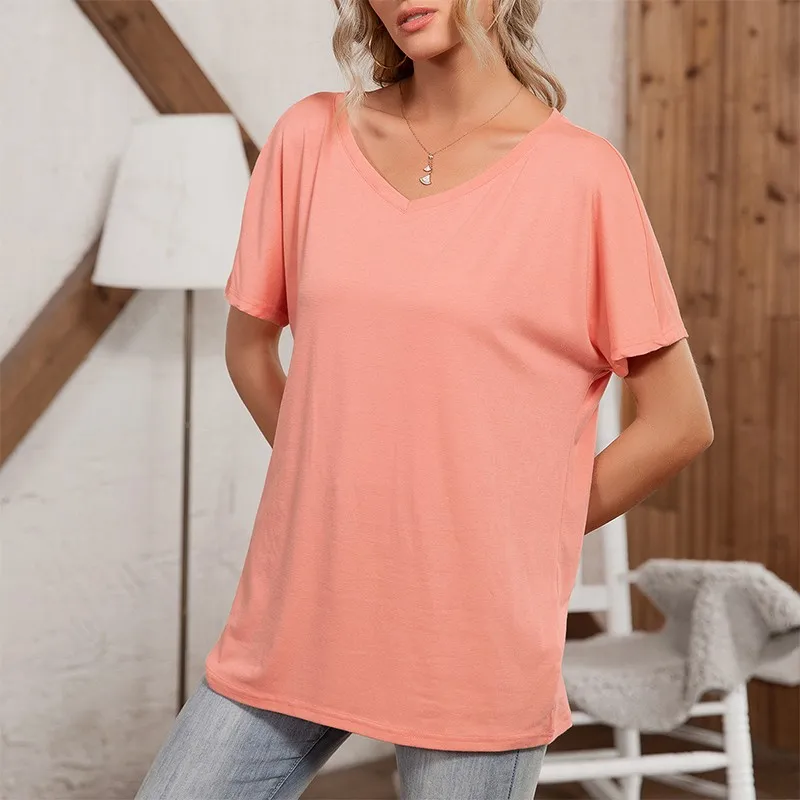 Summer Solid Color T Shirt Women Sexy V Neck Short Sleeve Streetwear Tops Casual Loose Plus Size Tee Shirts Femme
Summer Solid Color T Shirt Women Sexy V Neck Short Sleeve Streetwear Tops Casual Loose Plus Size Tee Shirts Femme