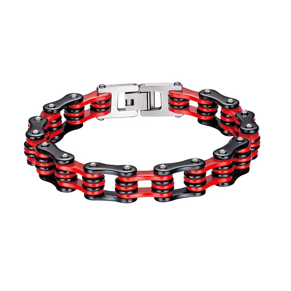punk red black Bicycle chain bracelets for men 2020 stainless steel snap button jewellery motorcycle sport accessories wholesale
punk red black Bicycle chain bracelets for men 2020 stainless steel snap button jewellery motorcycle sport accessories wholesale
