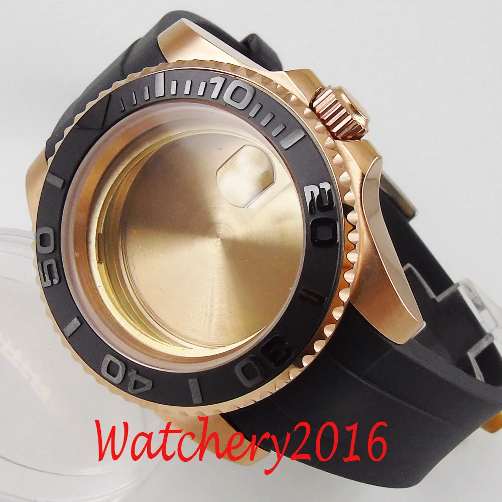 40MM Accessories Parts Sapphire Glass Rose Gold Plated Brushed Ceramic Bezel Rubber Watch Case Fit NH35 NH36 Movement
40MM Accessories Parts Sapphire Glass Rose Gold Plated Brushed Ceramic Bezel Rubber Watch Case Fit NH35 NH36 Movement