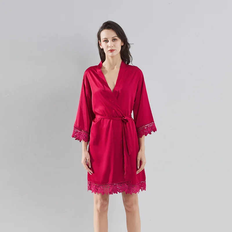 Bride Bridesmaid Wedding Robe With Lace Sleeve Embroidery Letter Kimono Gown Women Satin Bathrobe Sleep Dress Sexy Lingerie
Bride Bridesmaid Wedding Robe With Lace Sleeve Embroidery Letter Kimono Gown Women Satin Bathrobe Sleep Dress Sexy Lingerie