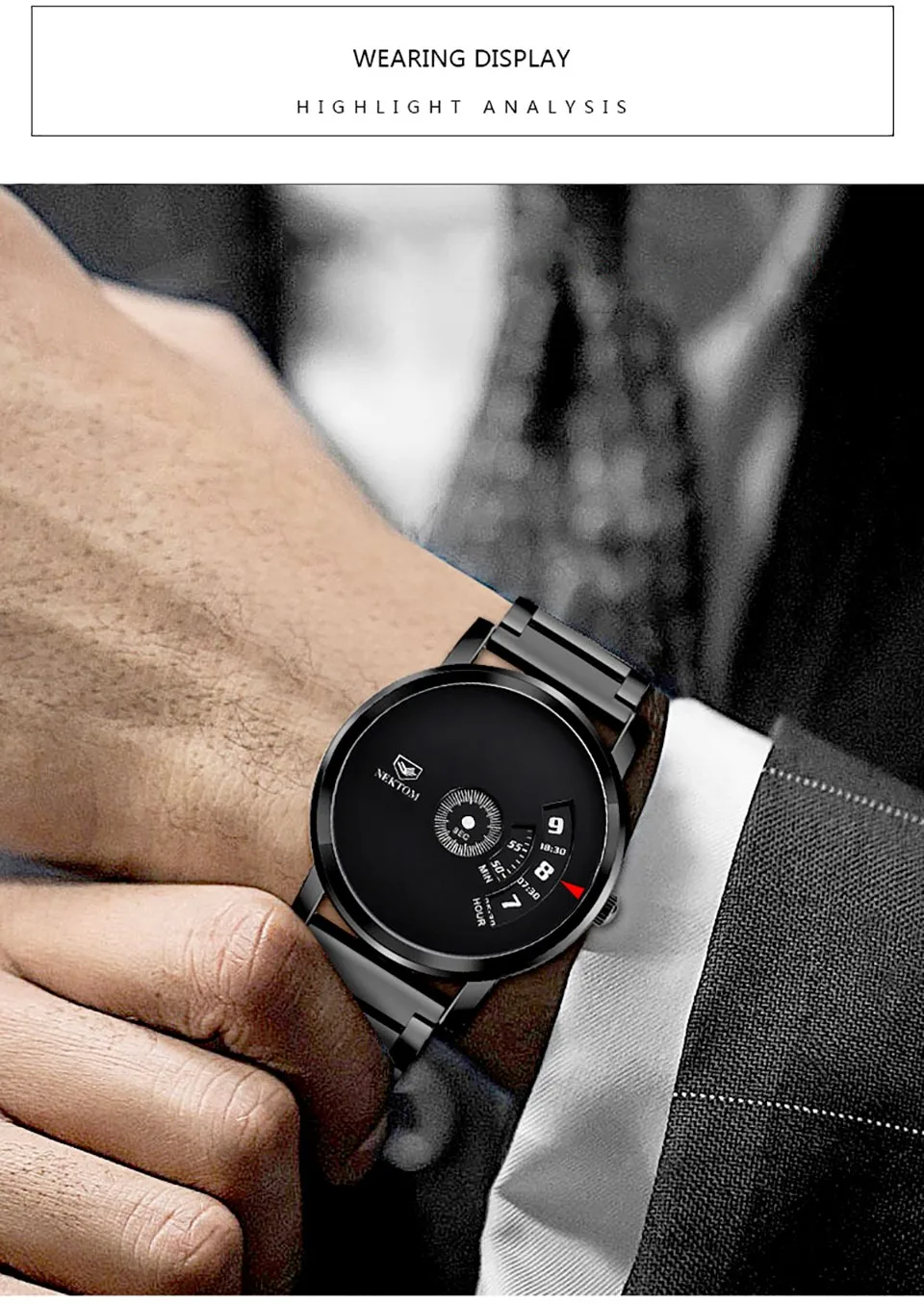 NEKTOM 8221 Mnner Uhren Luxus Marke Voller Stahl Wasserdicht Sport Quarzuhr Mnner Mode Datum Uhr Chronograph
NEKTOM 8221 Mnner Uhren Luxus Marke Voller Stahl Wasserdicht Sport Quarzuhr Mnner Mode Datum Uhr Chronograph