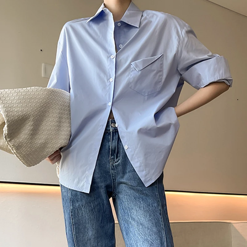 TWOTWINSTYLE Patchwork Pocket Blouse Shirts For Female Lapel Collar Long Sleeve Solid Color Loose Women's Shirt Fashion New
TWOTWINSTYLE Patchwork Pocket Blouse Shirts For Female Lapel Collar Long Sleeve Solid Color Loose Women's Shirt Fashion New