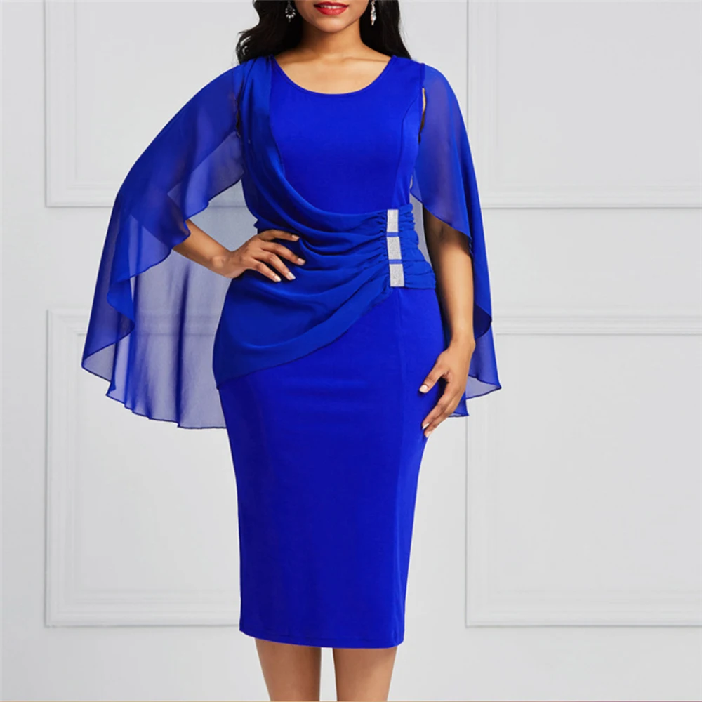 Western Style Summer New Slim Solid Color Pleated Women's Dress Oversize African Pencil Skirt Round Neck Fashion Cape Sleeve
Western Style Summer New Slim Solid Color Pleated Women's Dress Oversize African Pencil Skirt Round Neck Fashion Cape Sleeve