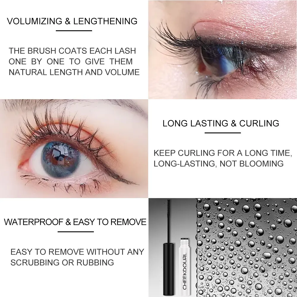 CHEEKDOURL Black Fluffy Fiber Mascara Quick-drying Waterproof Mascara Thick And Long Lasting Mascara Makeup
CHEEKDOURL Black Fluffy Fiber Mascara Quick-drying Waterproof Mascara Thick And Long Lasting Mascara Makeup