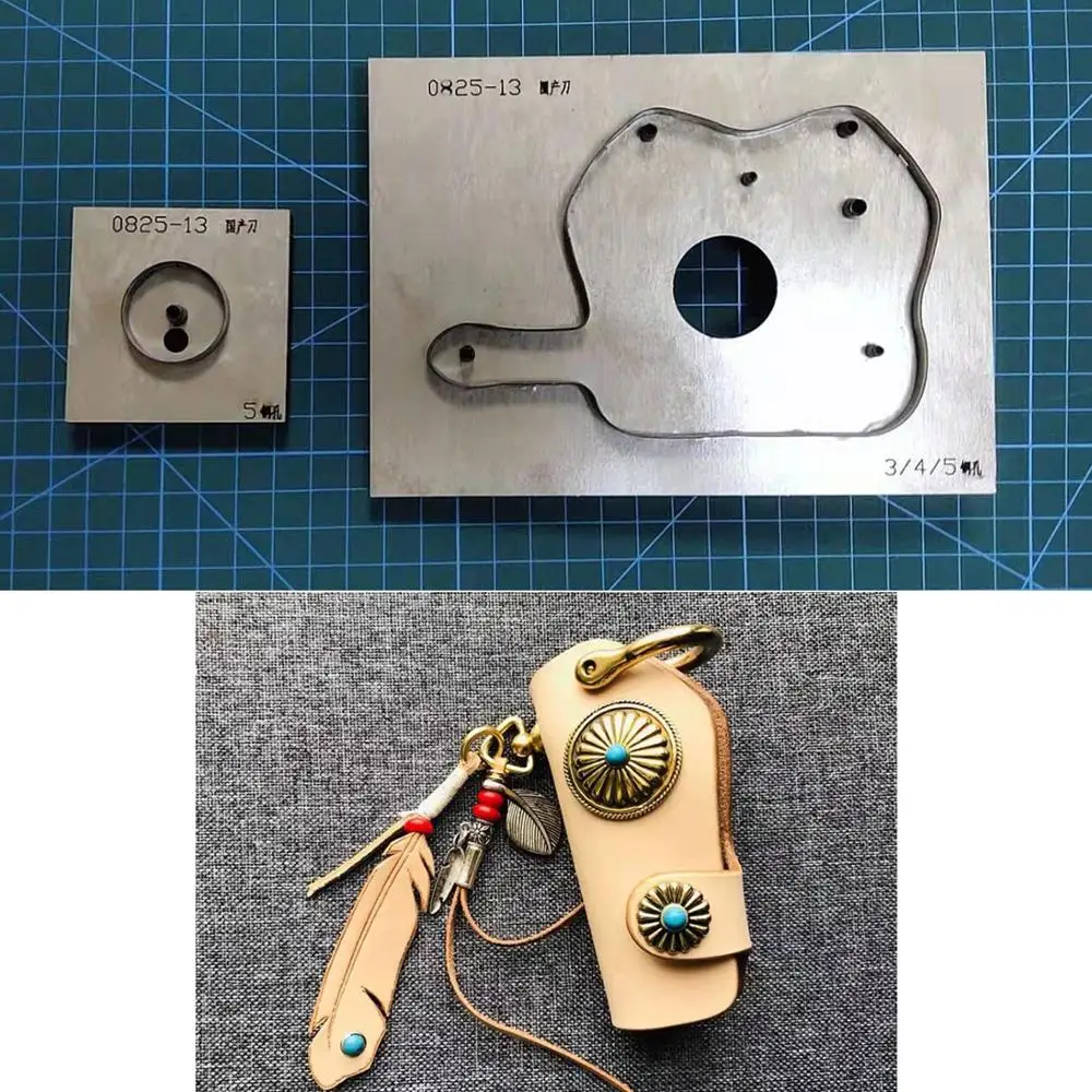 DIY leather craft car key ring cover bag knife mould cutting dies hand punch tool template pattern 11cm length
DIY leather craft car key ring cover bag knife mould cutting dies hand punch tool template pattern 11cm length