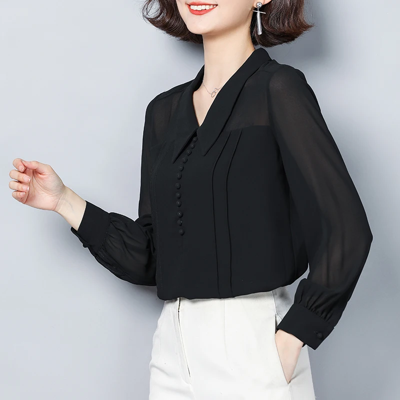 COIGARSAM 3XL Plus Size Chiffon blouse women Spring High Waist V-Neck blusas womens tops and blouses Black Lake Blue 6322
COIGARSAM 3XL Plus Size Chiffon blouse women Spring High Waist V-Neck blusas womens tops and blouses Black Lake Blue 6322