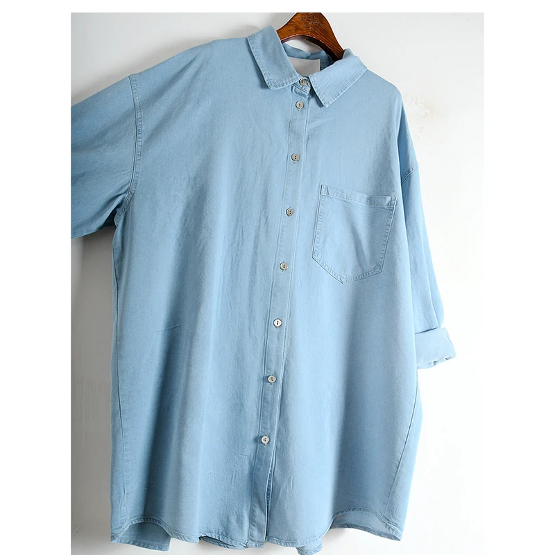 IEQJ Women Blue Big Size Pocket Denim Shirt New Lapel Lapel Long Sleeve Loose Fit Shirt Fashion Trend Spring Autumn 2021 3D0346
IEQJ Women Blue Big Size Pocket Denim Shirt New Lapel Lapel Long Sleeve Loose Fit Shirt Fashion Trend Spring Autumn 2021 3D0346