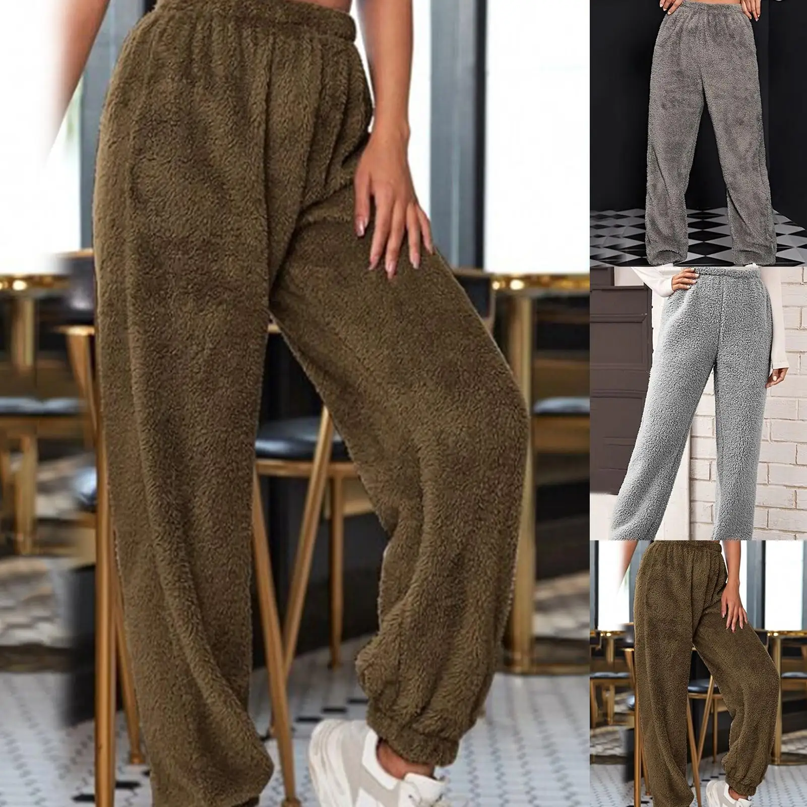 Women Solid Color High Waist Warm Trousers Ankle Tied Fluffy Loose Home Pants Outswear women clothing Pants
Women Solid Color High Waist Warm Trousers Ankle Tied Fluffy Loose Home Pants Outswear women clothing Pants
