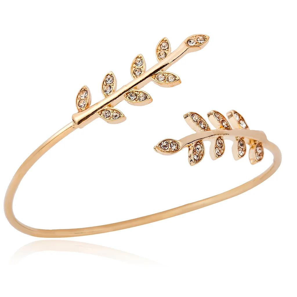 High Quality Fashion Leaf Unique Women's Bracelet With Rhinestone Luxury Brand Cuff Bangle For Women Bracelet Manchette Femme
High Quality Fashion Leaf Unique Women's Bracelet With Rhinestone Luxury Brand Cuff Bangle For Women Bracelet Manchette Femme