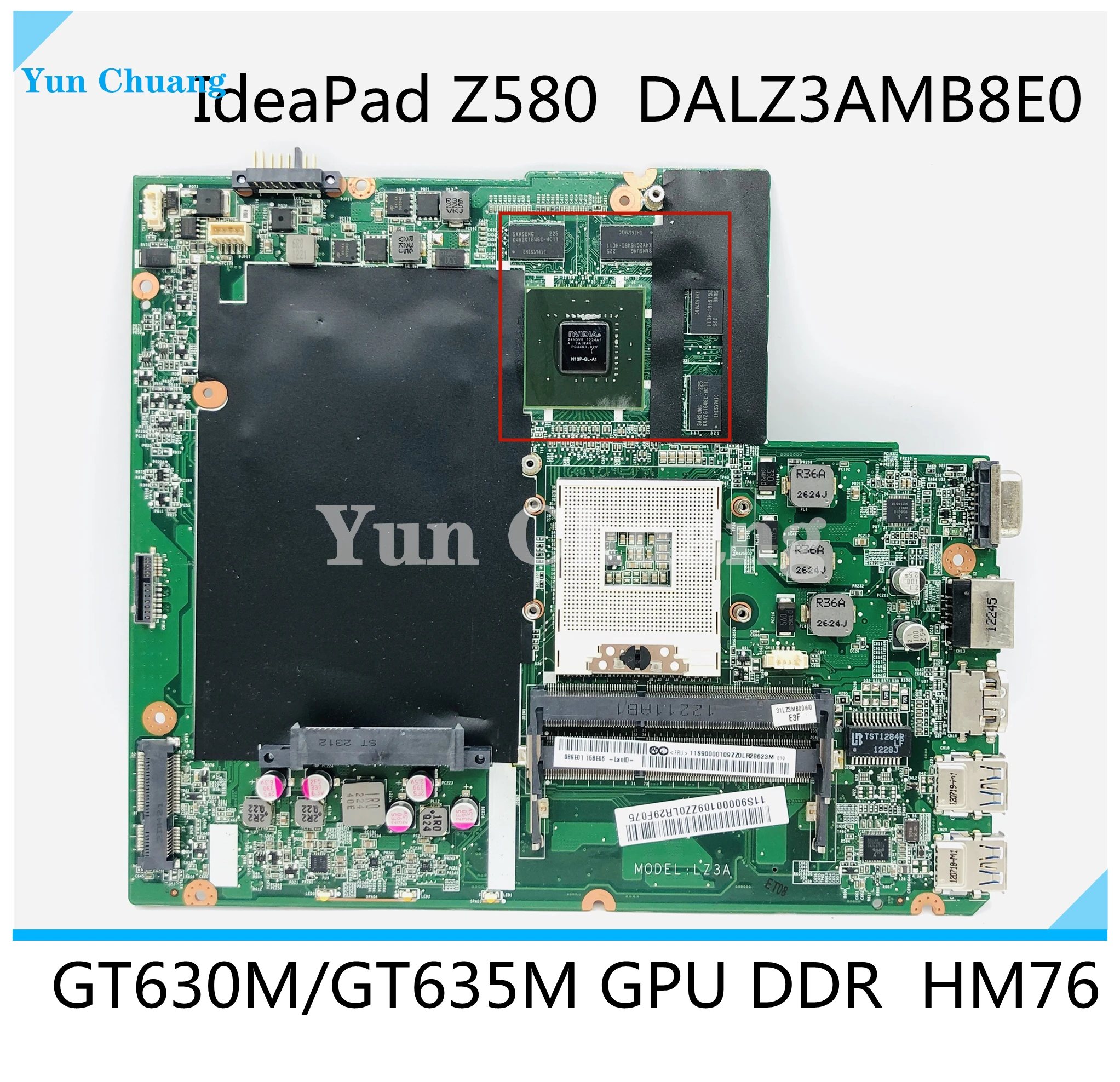 Материнская плата Z580 для ноутбука Lenovo HM76 USB3.0 DALZ3AMB8E0 GT630M/GT635M материнская работает