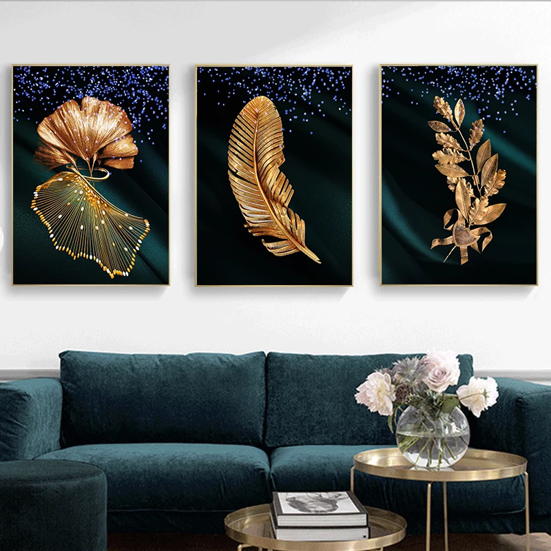 Nordic Golden Luxury Canvas Painting Wall Art Gold Leaf Plant Picture Home Decor Green Posters and Prints for Living Room Design
Nordic Golden Luxury Canvas Painting Wall Art Gold Leaf Plant Picture Home Decor Green Posters and Prints for Living Room Design