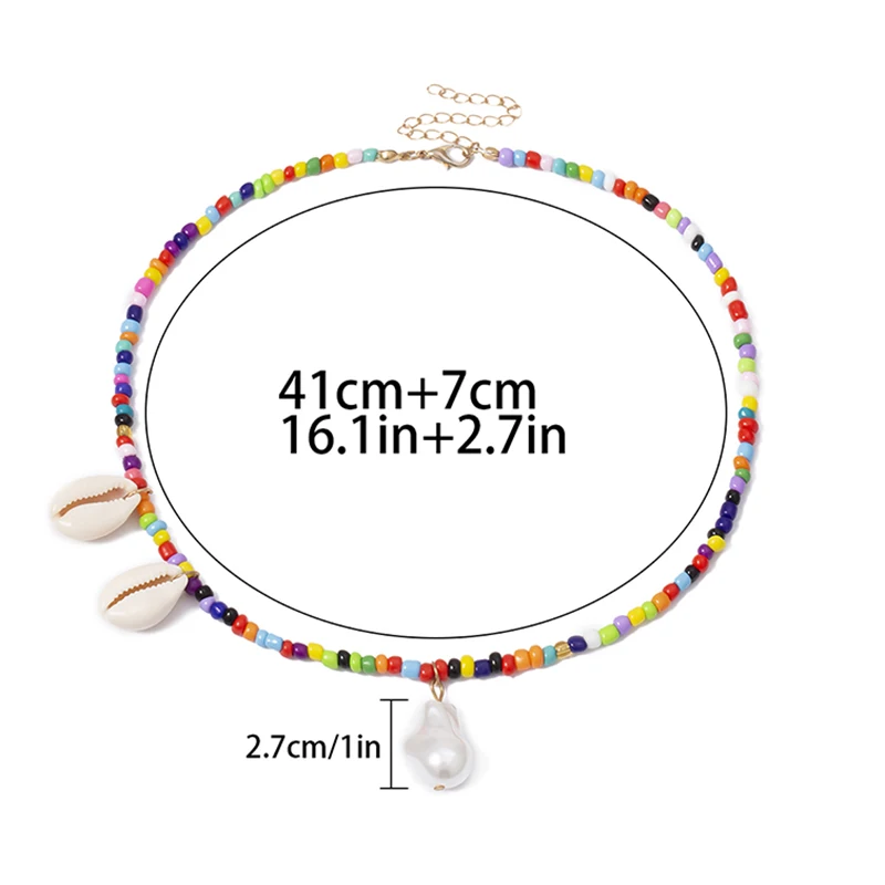 Fashion Girls Colorful Beads Choker Trendy Bohemian Summer Chic Bib Collier Femme Cowrie Shell NecklaceFor Women
Fashion Girls Colorful Beads Choker Trendy Bohemian Summer Chic Bib Collier Femme Cowrie Shell NecklaceFor Women