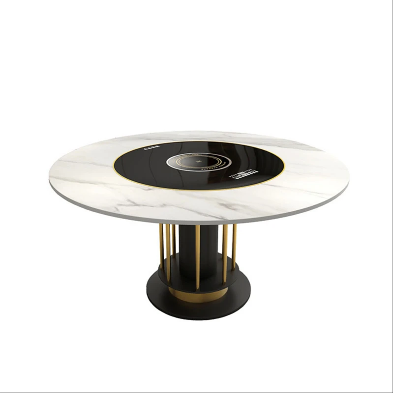 round table chair combination with multi-function home dining table embedded electric rotary turntable induction furnace slab
round table chair combination with multi-function home dining table embedded electric rotary turntable induction furnace slab