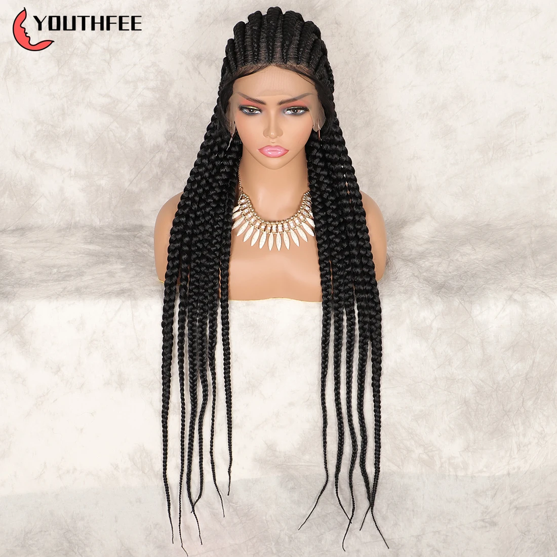 Youthfee 33 Inches Full Lace Box Braided Wigs With Baby Hair Long Rough Braid Wig For Black Women Synthetic 360 Lace Front Wigs
Youthfee 33 Inches Full Lace Box Braided Wigs With Baby Hair Long Rough Braid Wig For Black Women Synthetic 360 Lace Front Wigs