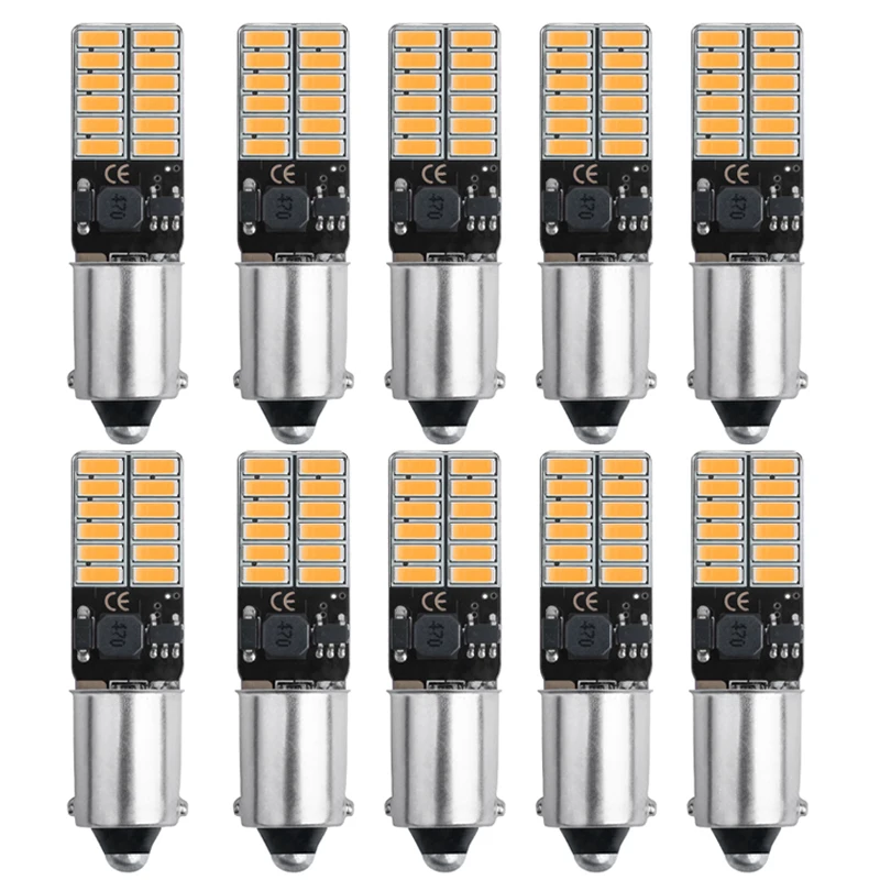 

10PCS BA9S T4W T11 LED Bulbs Canbus 4014 24 SMD No Error Interior Reading Lights Car Parking Light License Plate Bulbs White 12V