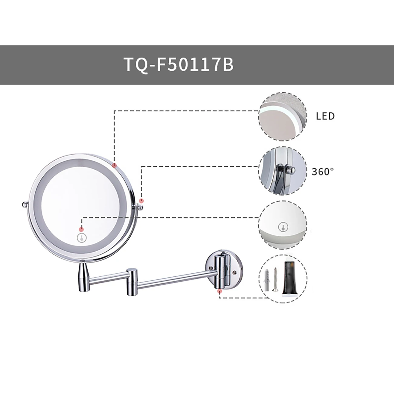 Wall Mounted Bathroom Mirror with Lights 3x Magnifying Led Makeup Mirror Folding Bright Bathroom Mirrors Vanity Mirror
Wall Mounted Bathroom Mirror with Lights 3x Magnifying Led Makeup Mirror Folding Bright Bathroom Mirrors Vanity Mirror