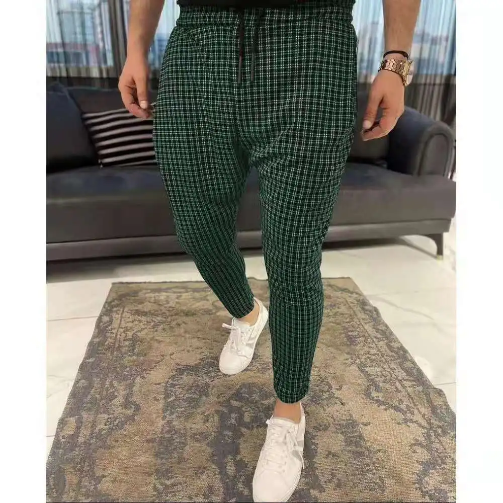Autumn Men's Casual Pencil Pants Twill Grid Printed Black Green wine red Hip Hop Male Joggers Trousers Fashion Streetwear Pants
Autumn Men's Casual Pencil Pants Twill Grid Printed Black Green wine red Hip Hop Male Joggers Trousers Fashion Streetwear Pants