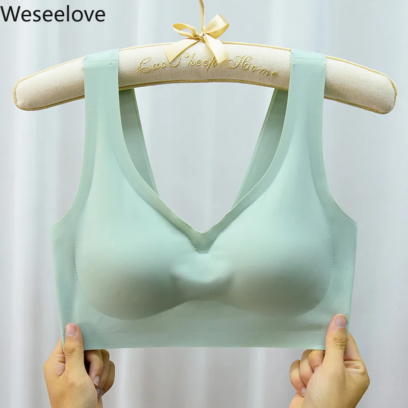 Weseelove Seamless Wire Free Bra Plus Size Bralette Underwear Women Sports Vest Bra Push Up Bra Large Size Bra Padding X51
Weseelove Seamless Wire Free Bra Plus Size Bralette Underwear Women Sports Vest Bra Push Up Bra Large Size Bra Padding X51