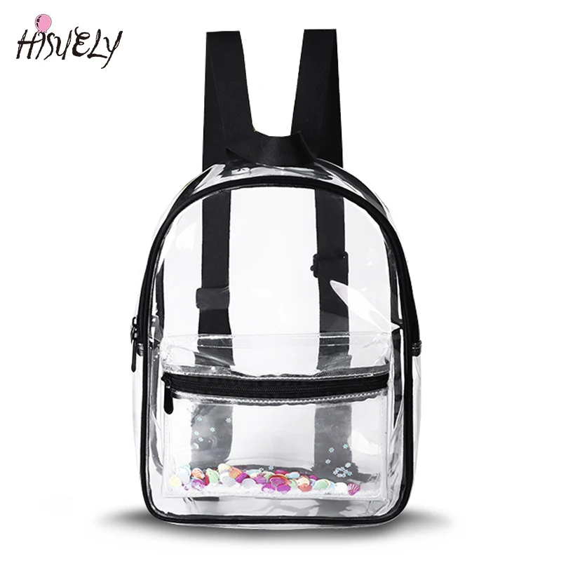 HISUELY Fashion Sequin Women PVC Backpack Transparent Student Bags High Quality Youth Teenage Girls Multi-Function Backpack
HISUELY Fashion Sequin Women PVC Backpack Transparent Student Bags High Quality Youth Teenage Girls Multi-Function Backpack