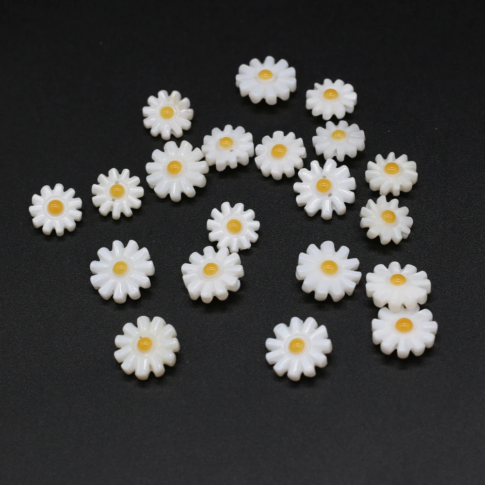 10 Pieces Natural Freshwater Shell Pendant Beads Sun Flower Women Charm Jewelry for Making DIY Earring Necklace Bracelet Gift
10 Pieces Natural Freshwater Shell Pendant Beads Sun Flower Women Charm Jewelry for Making DIY Earring Necklace Bracelet Gift