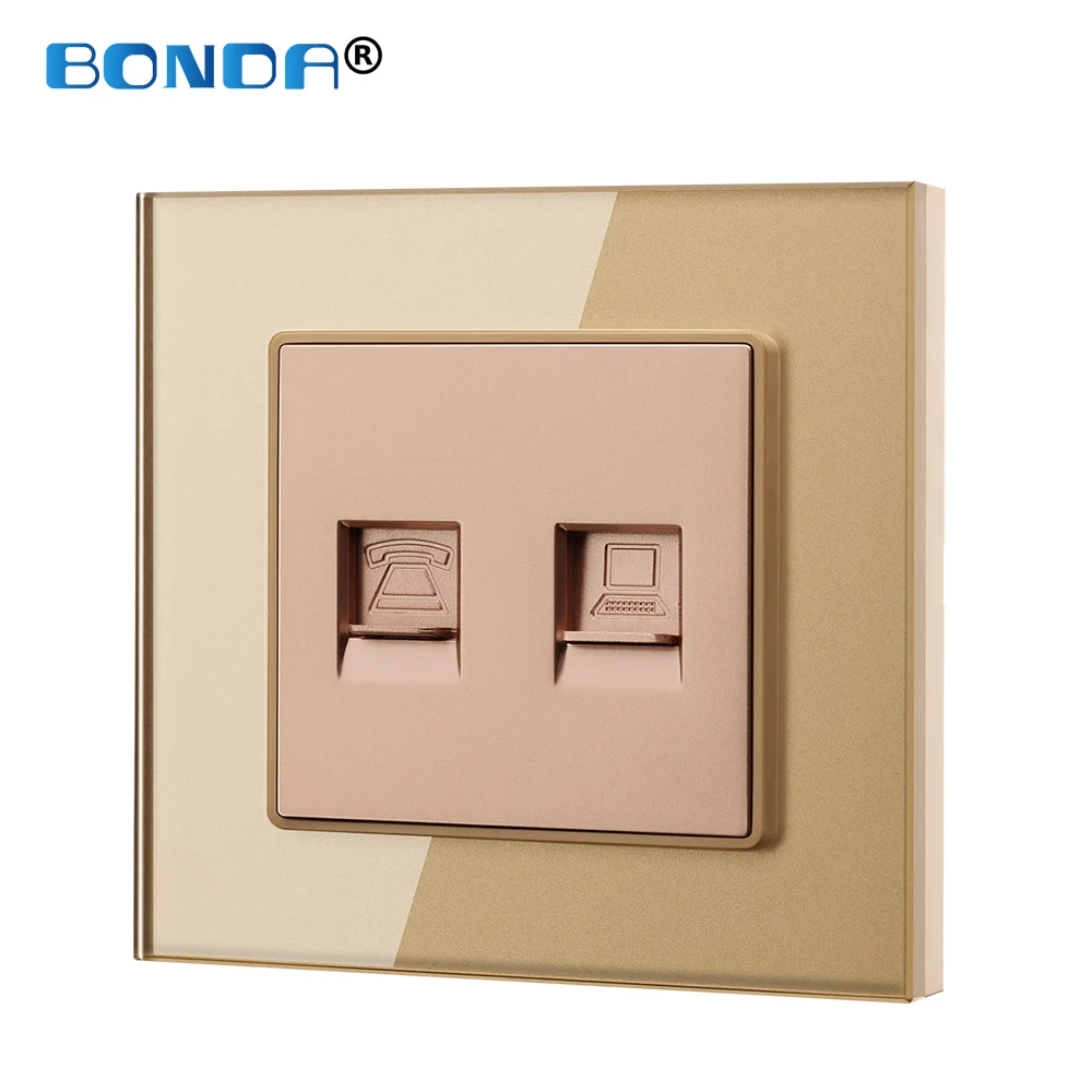 RJ45 RJ11 TV Wall Socket Signal Terminals Eu Standard Tempered Glass Weak Current Signal Connection Home Internet Tel Outlet
RJ45 RJ11 TV Wall Socket Signal Terminals Eu Standard Tempered Glass Weak Current Signal Connection Home Internet Tel Outlet