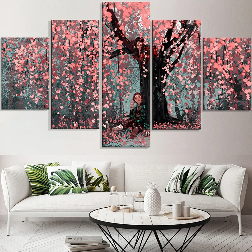 5 Pieces Wall Art Canvas Painting Cartoon Animation Poster Pink Cherry Tree Modular Pictures Modern Living Room Decoration Home
5 Pieces Wall Art Canvas Painting Cartoon Animation Poster Pink Cherry Tree Modular Pictures Modern Living Room Decoration Home