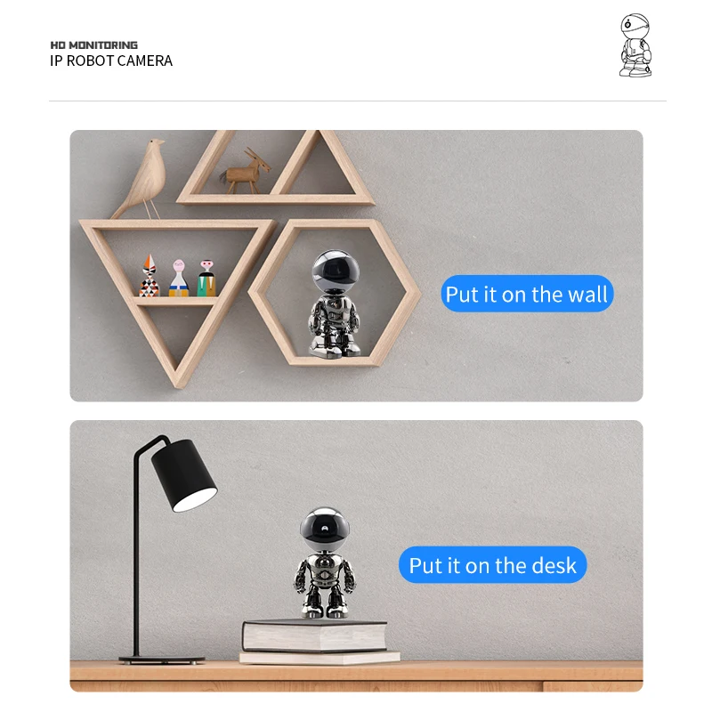 2MP 1080P IP Camera Wireless Home Security Robot Camera Two-way Audio Surveillance Hidden Camera Wifi Night Vision CCTV Camera
2MP 1080P IP Camera Wireless Home Security Robot Camera Two-way Audio Surveillance Hidden Camera Wifi Night Vision CCTV Camera