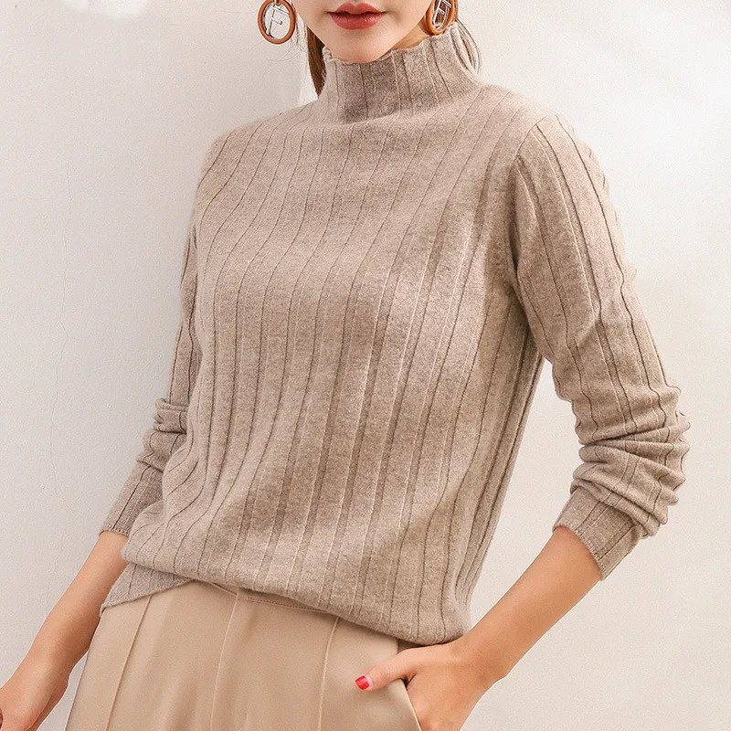Pullover new autumn and winter cardigan sweater female 100% pure wool sweater vertical stripe casual white 2020 sweater
Pullover new autumn and winter cardigan sweater female 100% pure wool sweater vertical stripe casual white 2020 sweater