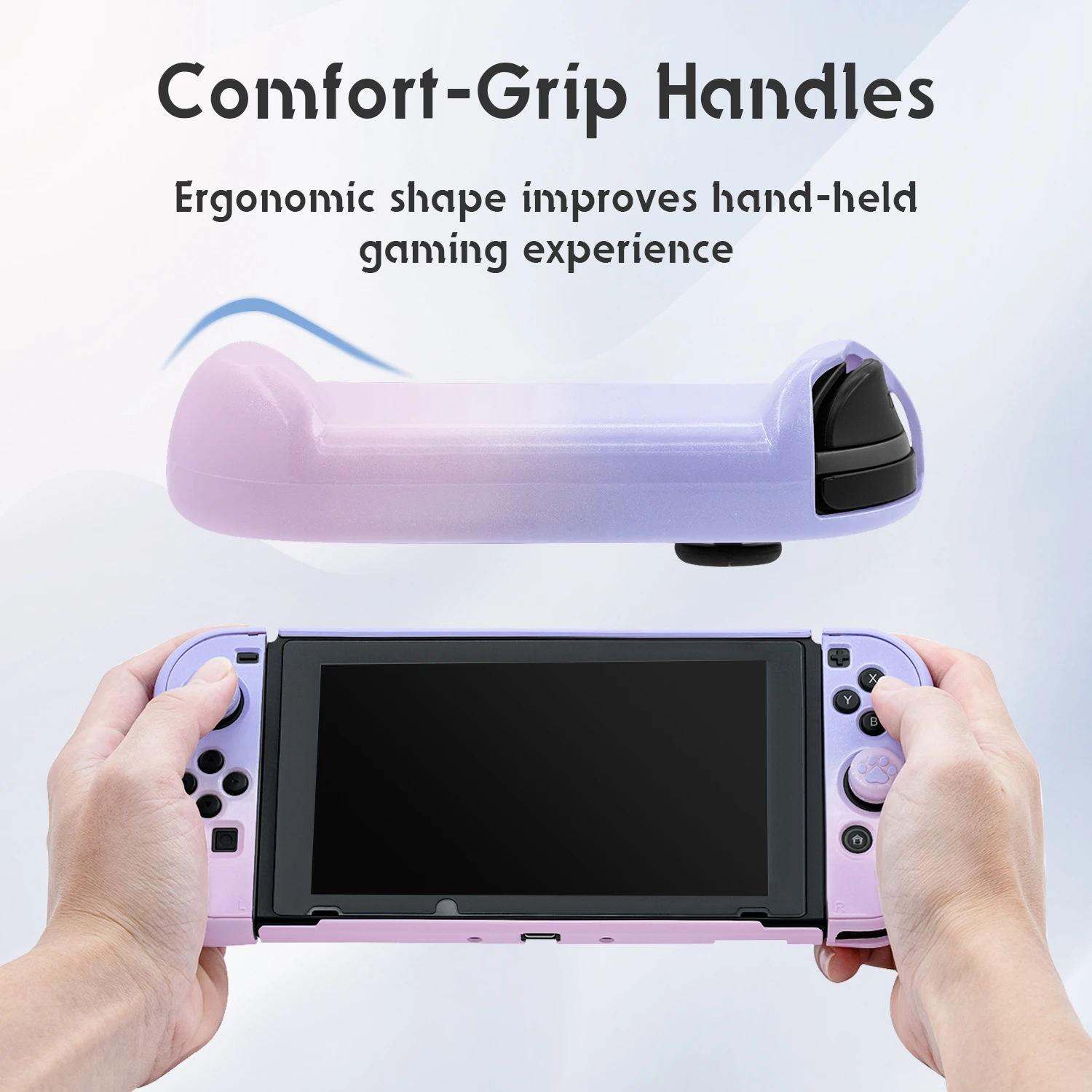 Project Design Dockable Game Protective Case with for Joy-con Faceplate and Thumb Cap Nintend Switch Glitter Pink/Purple | Электроника