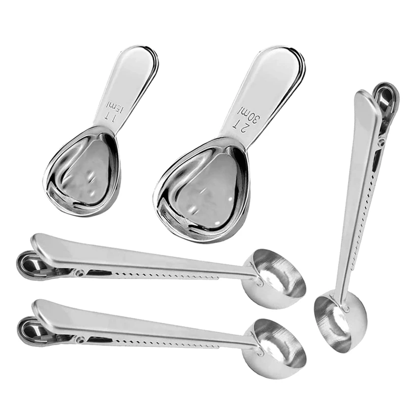 2 Pcs Stainless Steel 15Ml&30Ml Short Handle Tablespoon Measuring Spoons&3 Pcs Long Handle Coffee Scoop Clip
2 Pcs Stainless Steel 15Ml&30Ml Short Handle Tablespoon Measuring Spoons&3 Pcs Long Handle Coffee Scoop Clip