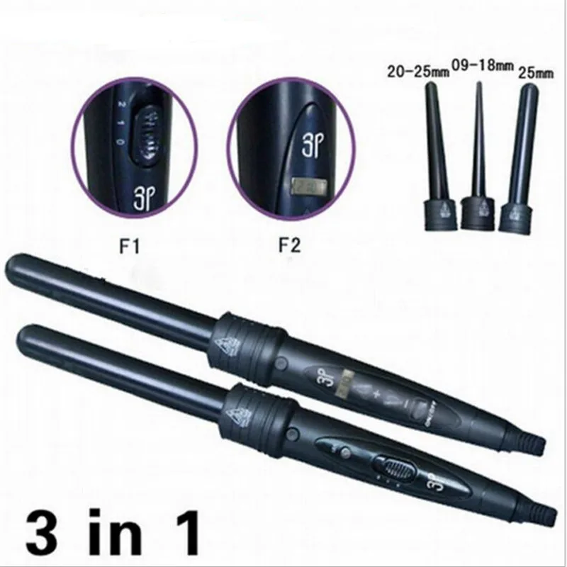 

Professional 3p Electric Barrel Hair Curling Iron Wand Beach Wave Tongs Style Ceramic Curler Spiral Cone Hairstyle Curl Roller