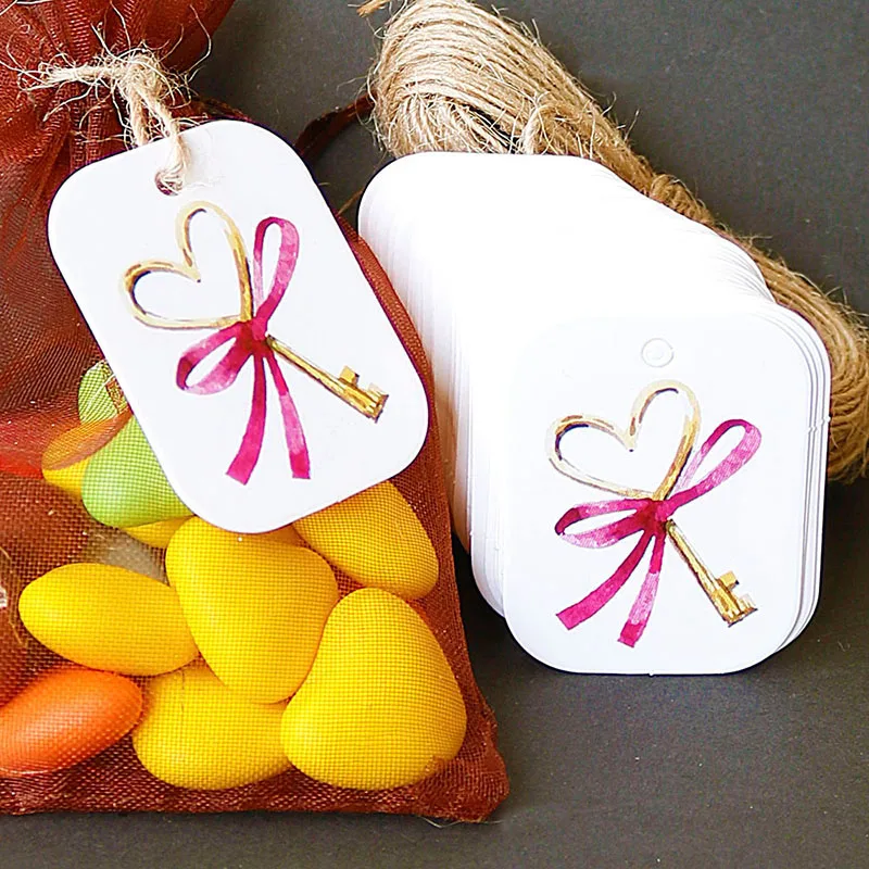 50pcs Cute Flower White Paper Bookmarks Wedding Party Decoration Gift Tags Creative Hang Stationery Supplies | Канцтовары для офиса