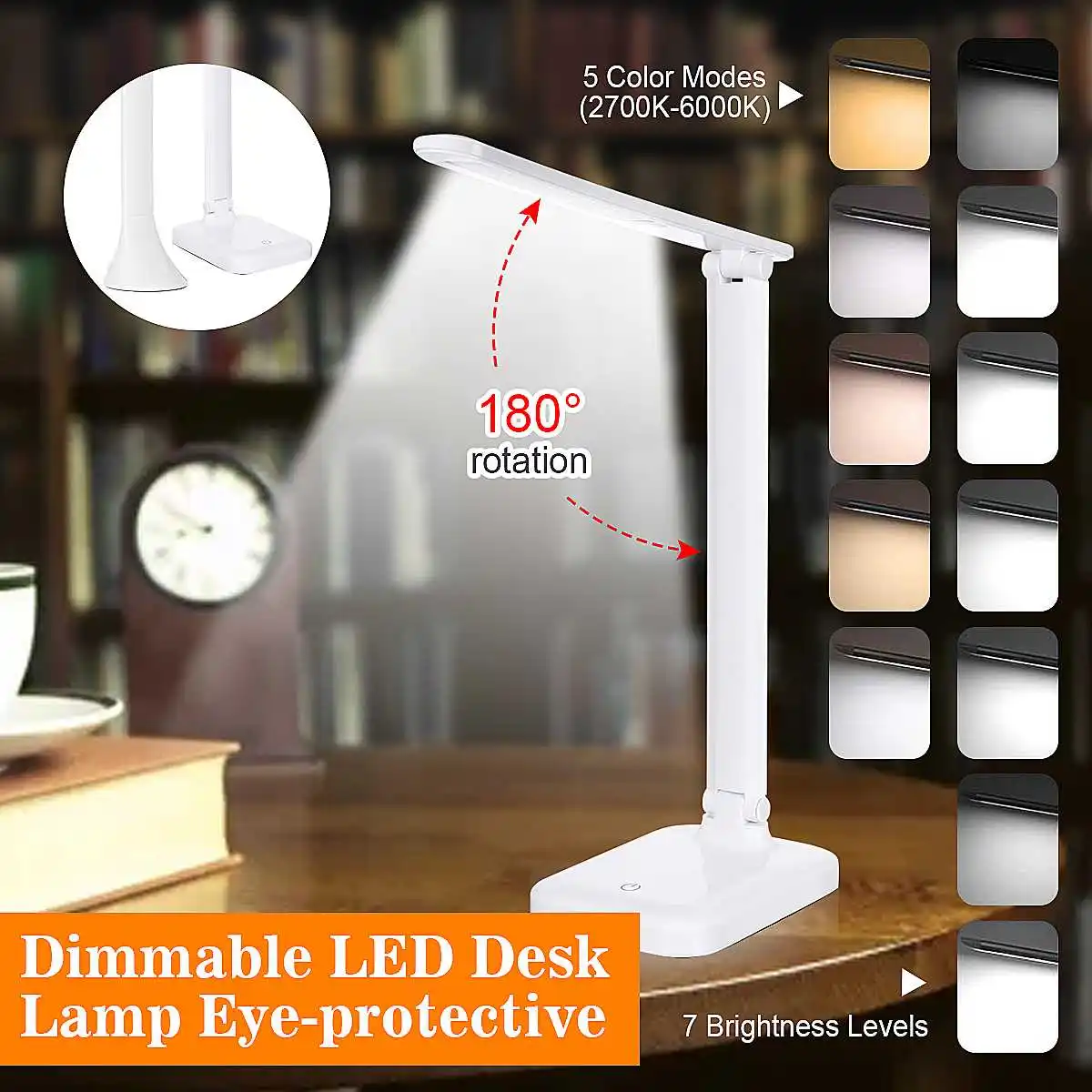 Dimmable Desk Reading Light Foldable Rotatable Touch Switch LED Table Lamp DC 5V USB Charging Port Desk Lamp Bedside Lamp
Dimmable Desk Reading Light Foldable Rotatable Touch Switch LED Table Lamp DC 5V USB Charging Port Desk Lamp Bedside Lamp