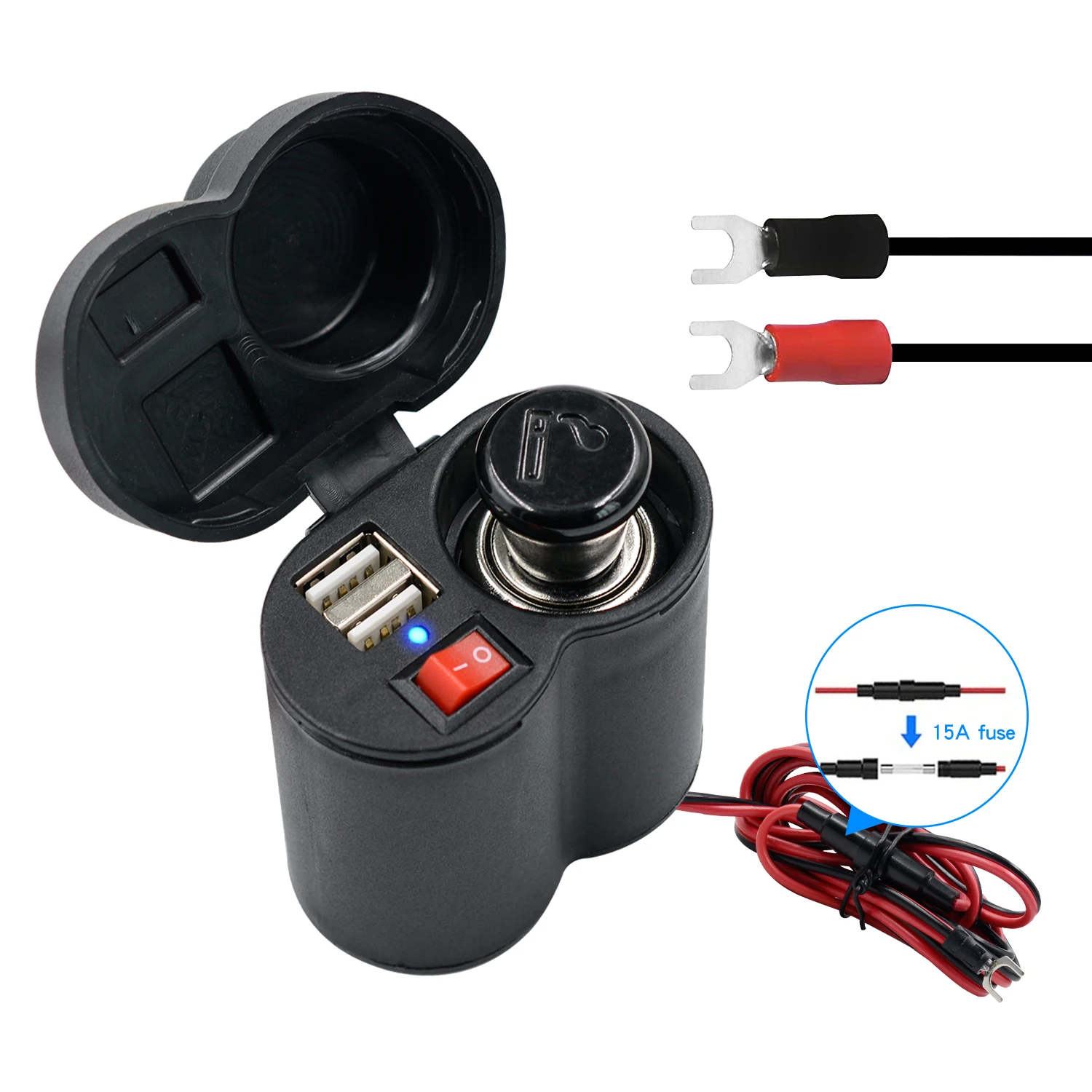 Motorcycle Cigarette Lighter Socket USB Quick Charger DC12V Input Voltage Voltmeter Digital Clock Switch Control Waterproof OCP
Motorcycle Cigarette Lighter Socket USB Quick Charger DC12V Input Voltage Voltmeter Digital Clock Switch Control Waterproof OCP