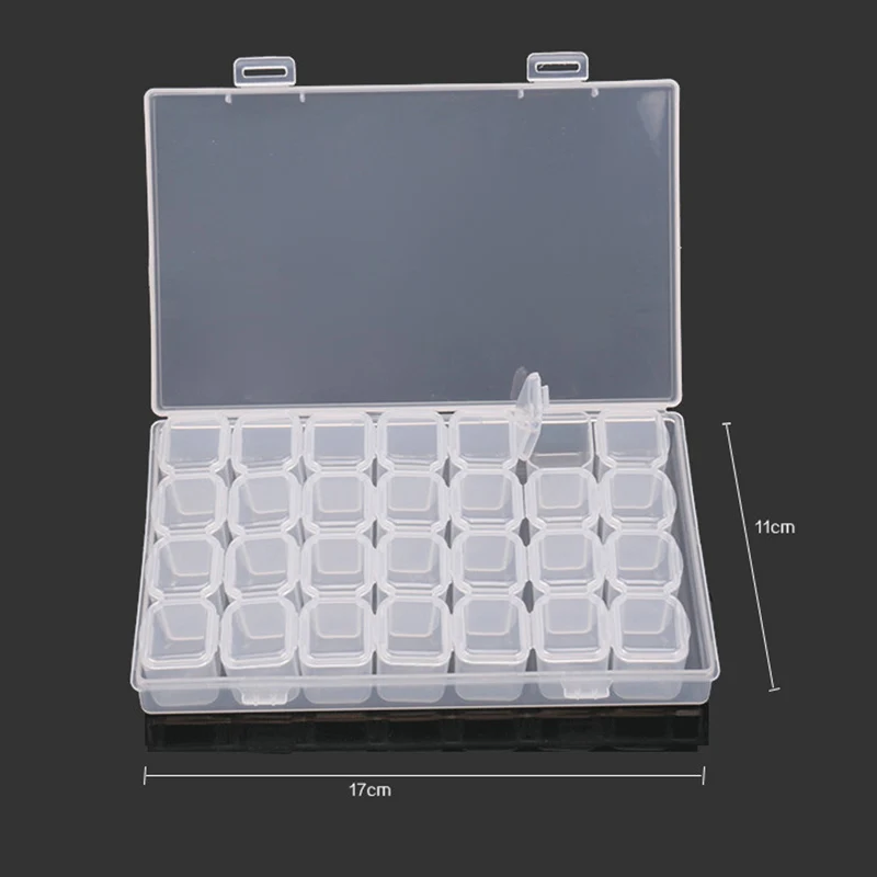 28 Slots Nail Art Storage Box Plastic Transparent Display Case Organizer Holder For Rhinestone Beads Ring Earrings BUTT666
28 Slots Nail Art Storage Box Plastic Transparent Display Case Organizer Holder For Rhinestone Beads Ring Earrings BUTT666