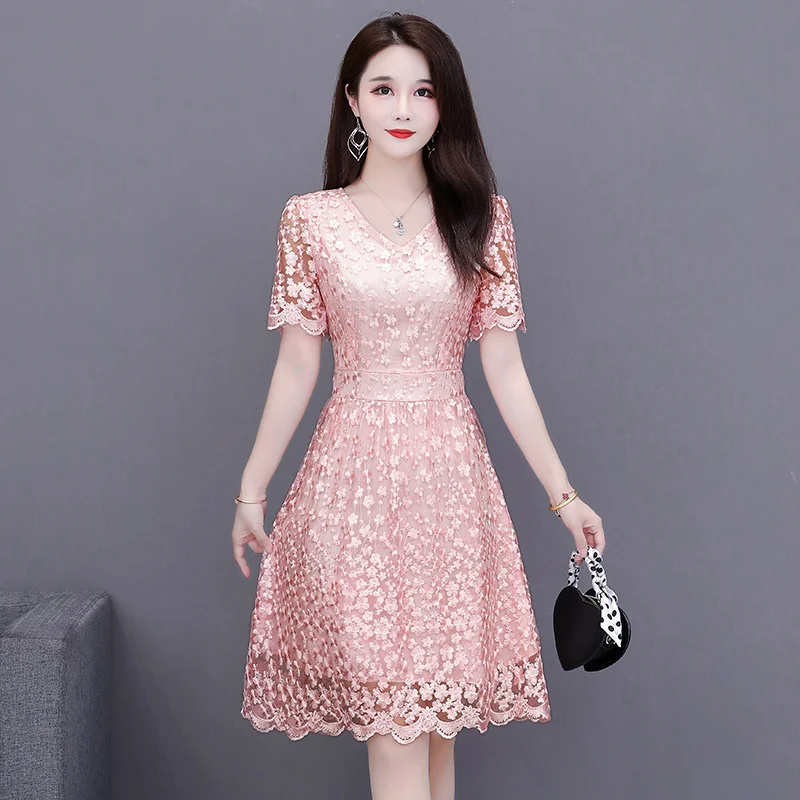 Floral Dress Women 2021 Summer Fashion Boho Slim Lace Pink Elegant Short-sleeve Dress Retro Beach Holiday Party Dresses Vestidos
Floral Dress Women 2021 Summer Fashion Boho Slim Lace Pink Elegant Short-sleeve Dress Retro Beach Holiday Party Dresses Vestidos
