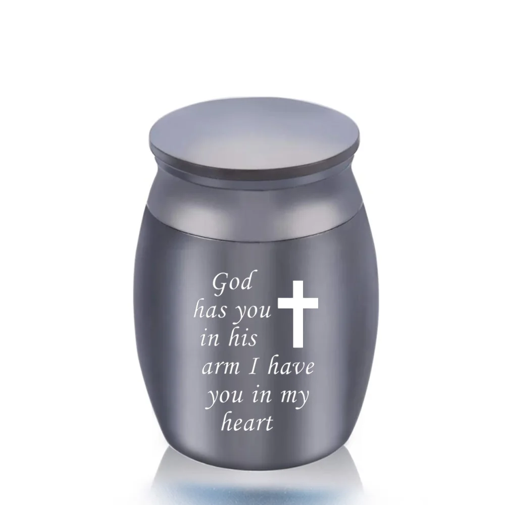 

Cremation Urns,Ashes Holder Keepsake,Cross Memorial Mini Urn Funeral Urn Pendant- God Has You in His Arms I Have You in My Heart